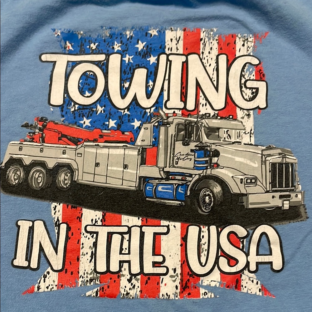 Cardin McCoy Blue Short Sleeve Tee with Towing Graphic